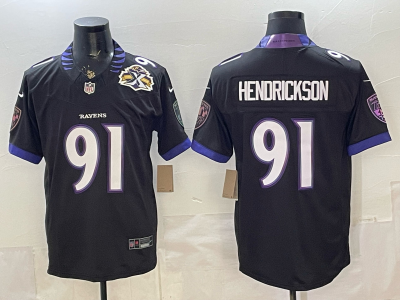 Men Baltimore Ravens #91 Hendrickson black Nike 2026 NFL Jersey 0522003